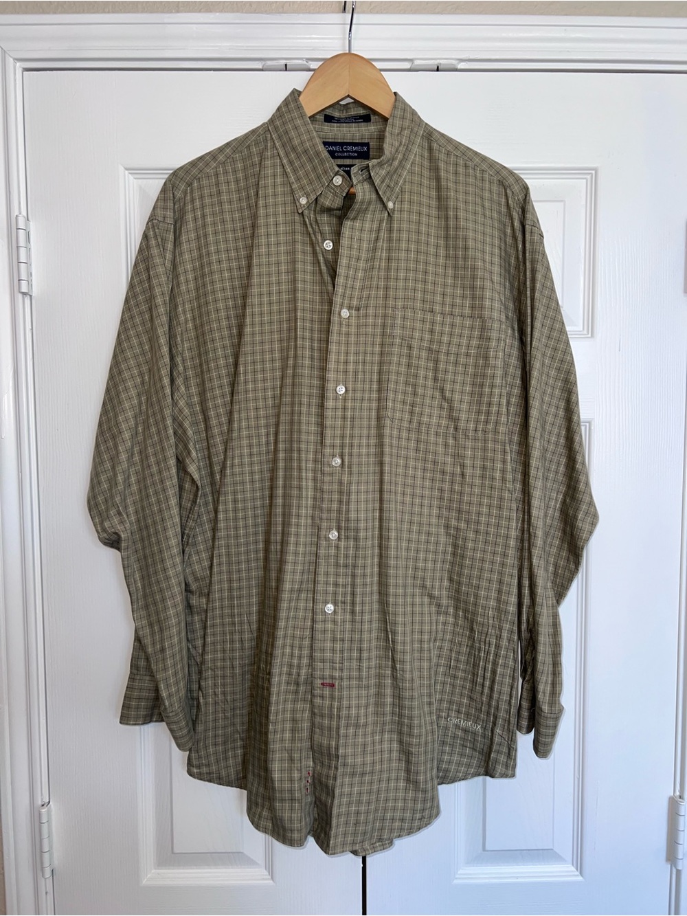 Daniel Cremieux Olive Plaid Button-Down Shirt sz Large